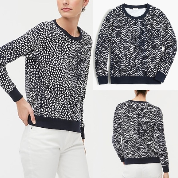 J. Crew Factory Tops - J. Crew Polk Dots Printed Crewneck sweatshirt